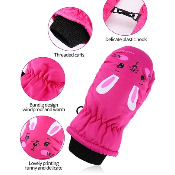 Children’s cute bunny mittens - set of 2 - Picture 2 of 5